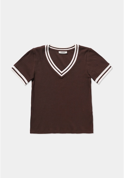 Colin's Colins Slim Fit V Yaka Düz Kadın Kahverengi Kısa Kol Tişört Cl1080062 Q1.v1 Brw Colin's Colins Slim Fit V Yaka Düz Kadın Kahverengi Kısa Kol Tişört Cl1080062 Q1.v1 Brw