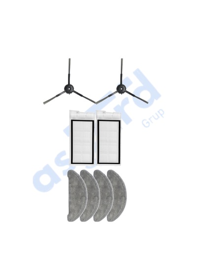 Roidmi Eve - Eve Plus Uyumlu 2 Yan Fırça 2 Filtre 4 Mop Pkt-iasgf0000670