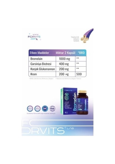 Forvits Lab Bromelain 60 Kapsül