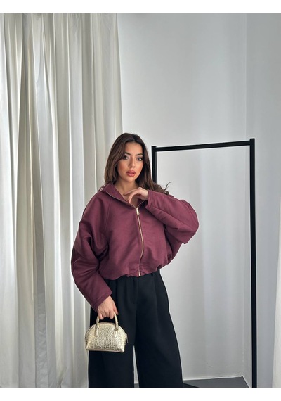Hopıan Kadın Bordo Oversize Sweatshirt