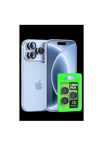 Newface Apple iPhone Uyumlu,  18 Pro Max Raze Metal Kamera Lens - Açık Mavi