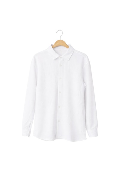 Ahengim Erkek Çocuk Modern Kesim Beyaz Polyester Basic Gömlek Ak8789