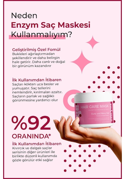 Kıvırcık Ve Dalgalı Saçlar İçin Saç Bakım Maskesi 250 Ml Bukle Belirginleştirici