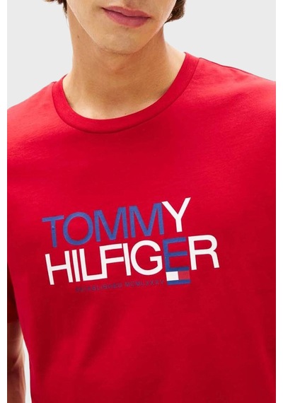Tommy Hilfiger Erkek T Shirt Mw0mw42369 Xld Kırmızı Kirmizi
