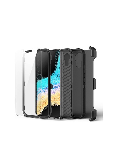 Zore Galaxy Uyumlu Xcover7 Pro Kılıf Double Clip Kapak - Siyah Siyah