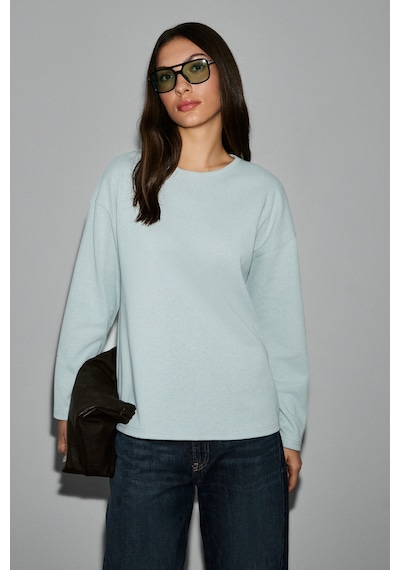 Grımelange Neat Kadın Organik Pamuklu Bisiklet Yaka Oversize Fit Uzun Kollu Gri T-shirt Gri Grımelange Neat Kadın Organik Pamuklu Bisiklet Yaka Oversize Fit Uzun Kollu Gri T-shirt Gri