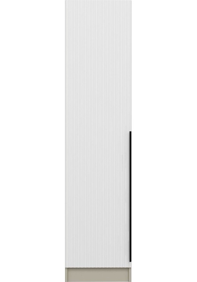 Minar Kale 1 Kapaklı Dolap Çizgili Mebran 210cm - Kumtaşı/beyaz - Askılıklı Çok Renkli Minar Kale 1 Kapaklı Dolap Çizgili Mebran 210cm - Kumtaşı/beyaz - Askılıklı Çok Renkli