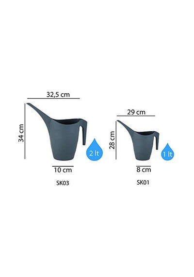 Sk03 Çiçek Sulama Kabı 2 Litre Antrasit