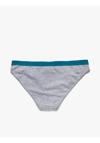 Koton Brief Külot Slogan Baskılı Gri 3slk30009mk Gri