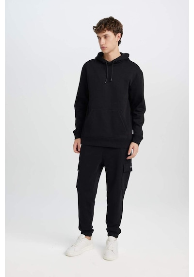 DeFacto Regular Fit Jogger Eşofman Altı Basic Düz Kargo Cepli Lastikli Paça D5252AX25SPBK81