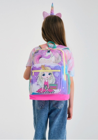 Coral High İlkokul Çantası Seti Su Yeşili Unicorn - Kız Çocuk Pembe Prenses Ve Tekboynuz