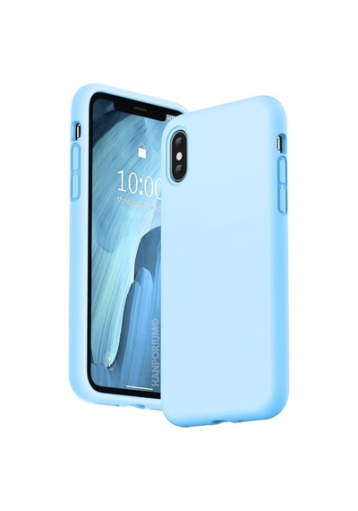 Apple iPhone Xs Max Uyumlu Silikon Kılıf - Pastel Renk Tonu Kamera Korumalı Esnek Kapak - Mavi