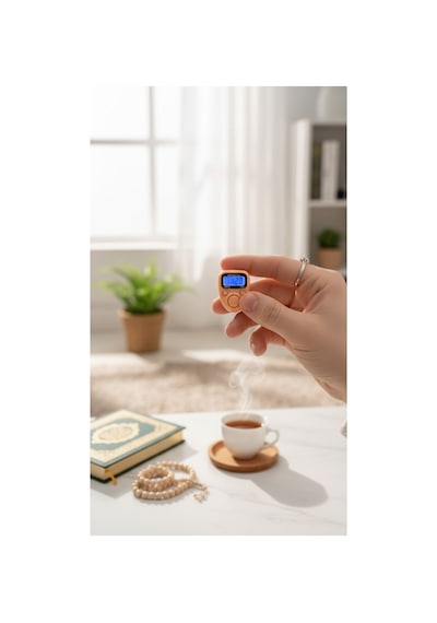 Yeni Nesil Mini Yüzük Model Led Li Zikirmatik Dijital Zikir Sayacı Turuncu Çok Renkli