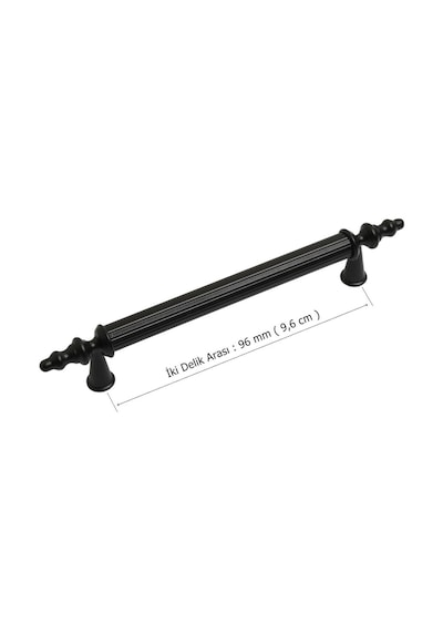 5 Adet Öyküm Çizgili Alm. 96 Mm Mat Siyah Mobilya Dolap Kulp