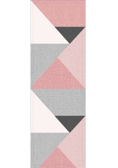 Pembe Geometrik Desenli Premium Masa Örtüsü Runner Rnr390n11
