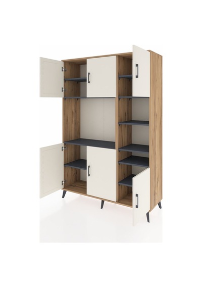 Hyperion Dolap 10 Raflı 6 Kapaklı 132x44x195 Çam-aytaşı/antrasit Çam Hyperion Dolap 10 Raflı 6 Kapaklı 132x44x195 Çam-aytaşı/antrasit Çam