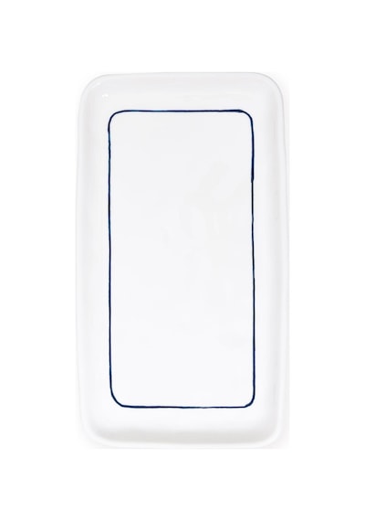 The Mia Pure Banyo Tepsisi Mavi Beyaz 27x15x3 Cm