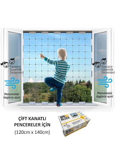ÇİFT KANAT PENCERE - WINBLOCK Çocuklar için Pencere Çelik Güvenli