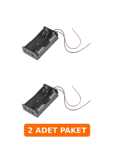 18650 Li-ıon Pil Yuvası 2'li Seri Kablolu - 2 Adet Paket
