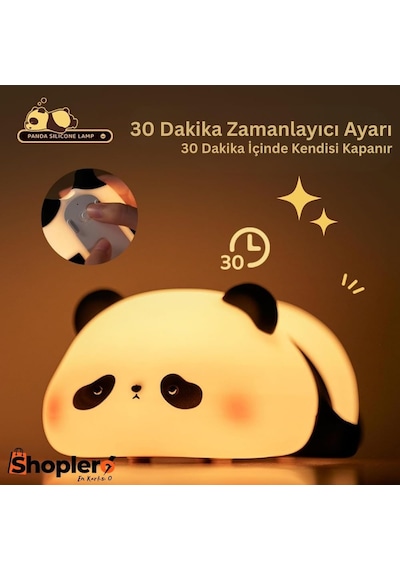 Panda Gece Lamba, Led Yumuşacık Sevimli Lamba, Çocuklar İçin Gece Lambası, Silikon Panda Işığı, Diğer