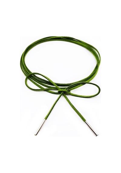 Yeşil Renk Kadın Süet Bağcıklı Choker Kolye Renkli