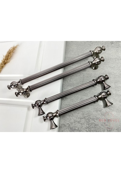 Hitit 320 Mm Füme Modern Metal Kulp Modelleri Lüks Country Mutfak Dolap Çekmece Mobilya Kulbu Gri