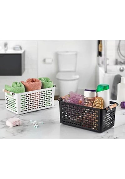 4 Adet Buzdolabı Içi Düzenleyici Sebze Meyve Sepeti Mutfak Banyo Tezgah Altı Üstü Organizer Siyah
