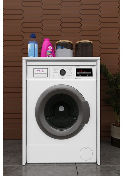 Lüks Çamaşır Makinesi Dolabı %100 Mdf Çamaşır Kurutma Banyo Dolabı Bd07 Beyaz
