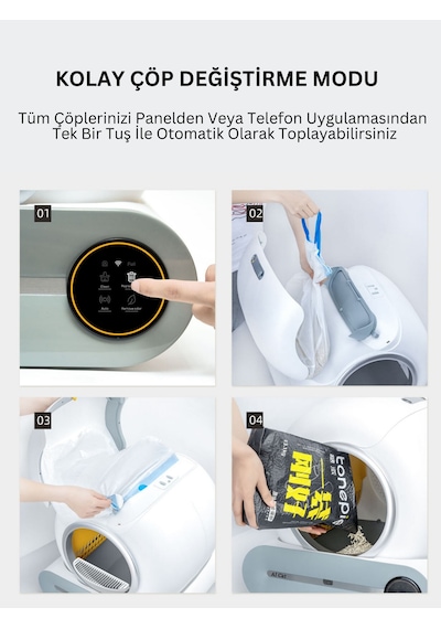 Aıcat Akıllı Kedi Tuvaleti Kum Kabı