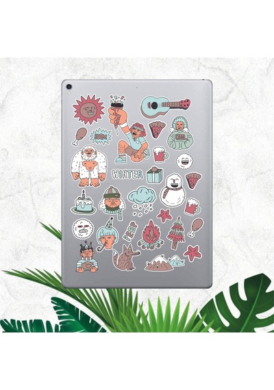 Kış Winter Kamp Macbook Notebook Tablet Telefon Ajanda Laptop Defter Sticker Seti Diğer