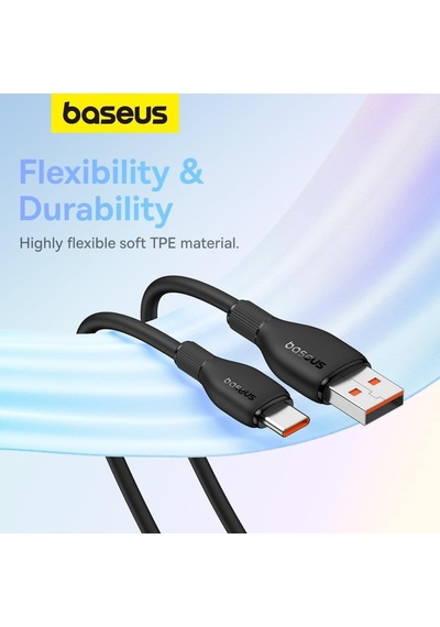 Baseus Pudding Usb To Type-c 100w Pd 2.0 Hızlı Şarj Kablosu 1.2 M Siyah
