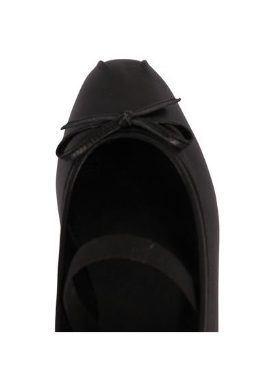 Napa Shoes Kadın Lastik Bantlı Fiyonklu Kare Burun Babet Ayakkabı Napa-aes19210 Siyah