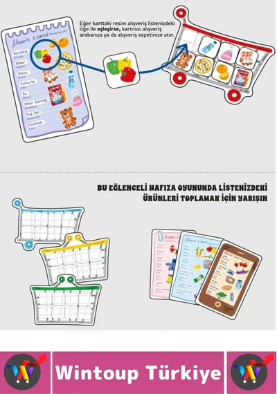 Eğlenceli Çocuk Hafıza Gözlem Kişisel Sosyal Beceri Geliştiren Okul Ev Aile Mutfak Oyun Süpermarket