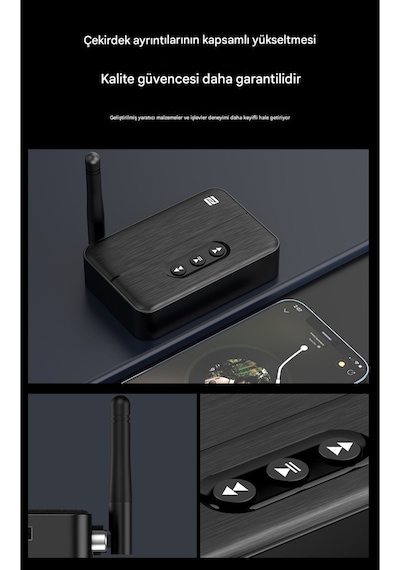 Antenli Bluetooth Adaptör Bluetooth 5.4 Receiver Aux Usb Rca Wireless Araç Hoparlör Bluetooth Kiti