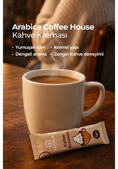 Arabica Coffee House Kahve Kreması Stick 5 Gr X 100 Adet Kahvenize Yumuşak Ve Dengeli Bir Dokunuş