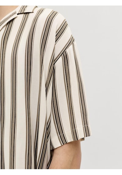 Jack & Jones Erkek Resort Yaka Çizgili Gömlek - Jeff - 12288853 Moonbeam