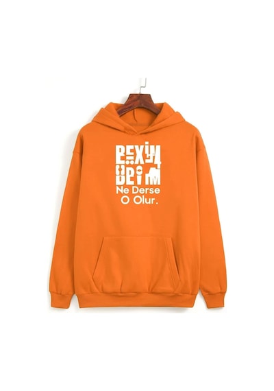 Uyguntarz Beyim Ne Derse O Olur Katlamalı Sweatshirt Turuncu