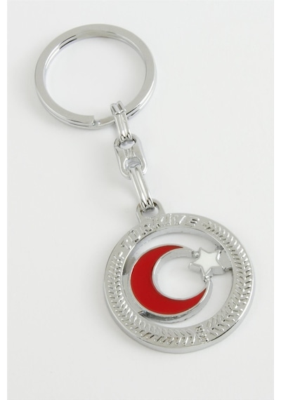 Ay - 226 - Yıldız Metal Anahtarlık - Ilkestor - Gümüş Rengi