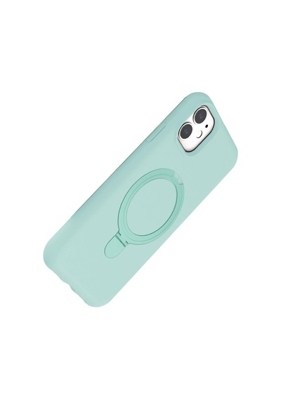 Apple Uyumlu iPhone 11 Regal Magsafe Standlı Kapak Su Yeşili