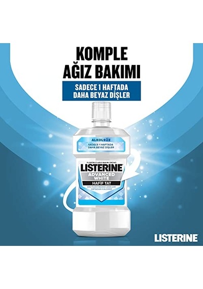 Listerine Advanced White Hafif Tat Alkolsüz Ağız Bakım Suyu 250 Ml