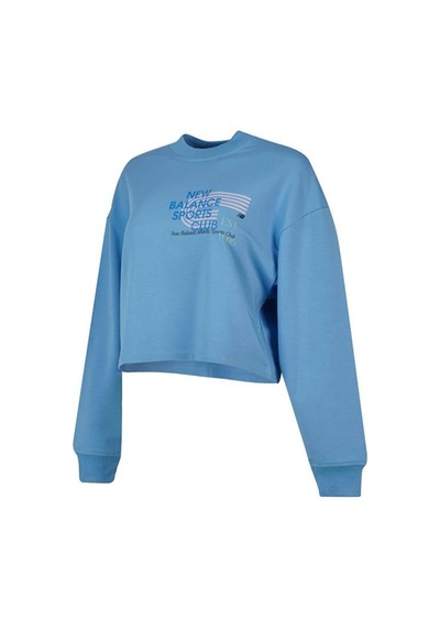 New Balance Lifestyle Wnc1502-blu Mavi Kadın Sweatshirt Mavi