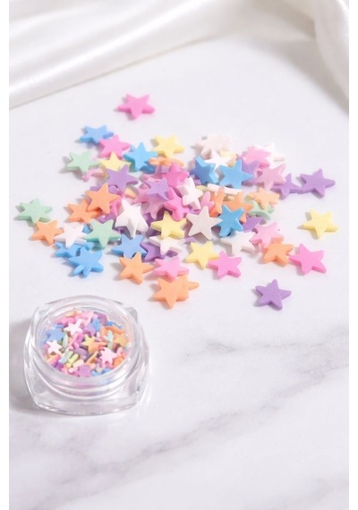 Kawaii Pastel Yıldız Nail Charm 3d Tırnak Süsü Karışık Renk No:01