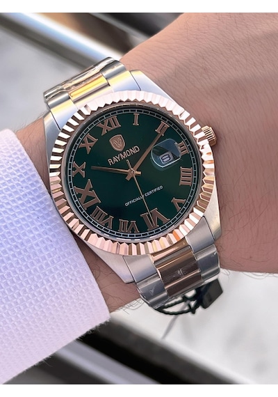 Raymond Nişan Ve Damatlara Özel Çelik Kordon 2 Yıl Garantili 5 Atm Erkek Kol Saati+bileklik Rmd.33 Rose Gold - Gümüş Raymond Nişan Ve Damatlara Özel Çelik Kordon 2 Yıl Garantili 5 Atm Erkek Kol Saati+bileklik Rmd.33 Rose Gold - Gümüş
