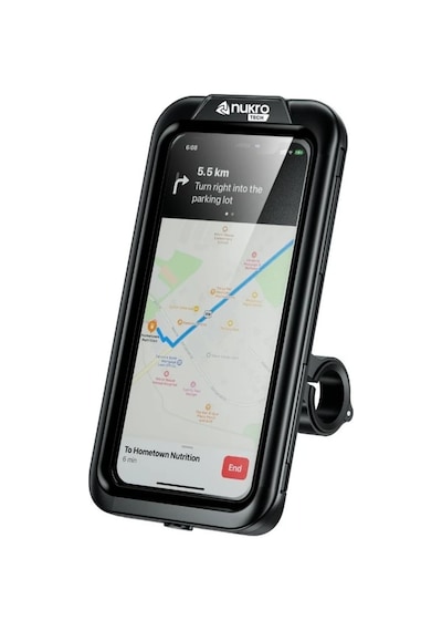 Nukro Tech M18-54 Gidon Bağlantılı Su Geçirmez Telefon Tutucu Siyah