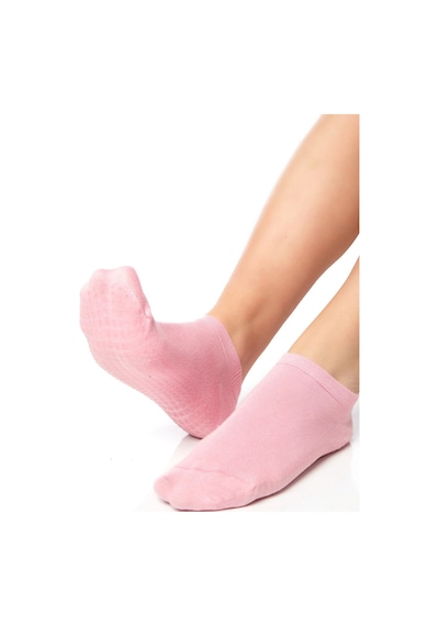 Saysez Bambu Kadın Kaydırmaz Gri-pembe-lila Taban Silikon Pilates Yoga Fitness Dans Aktivite Patik 3'lü Renkli