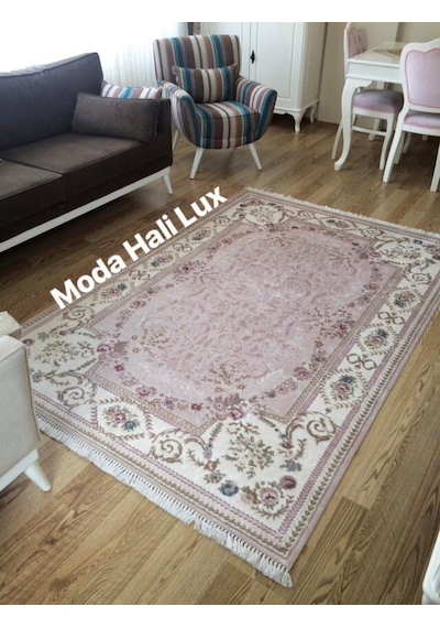 Pembe Kaymaz Taban Makinede Yıkanabilir Halı (329843470)
