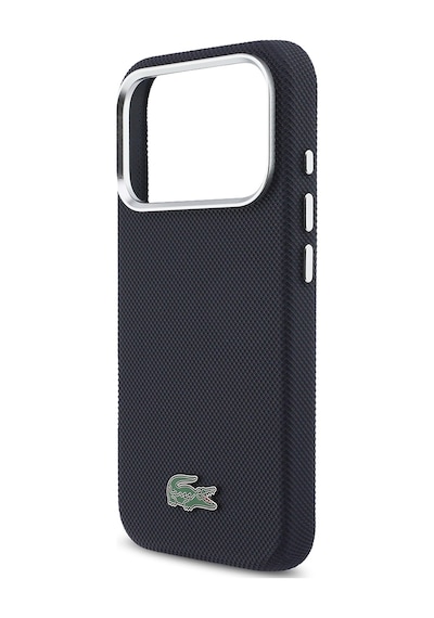 Apple iPhone 17 Pro Max Kılıf Lacoste Lisanslı M-safe Uyumlu Pvc Pike Desen İkonik Timsah Logolu Lacivert