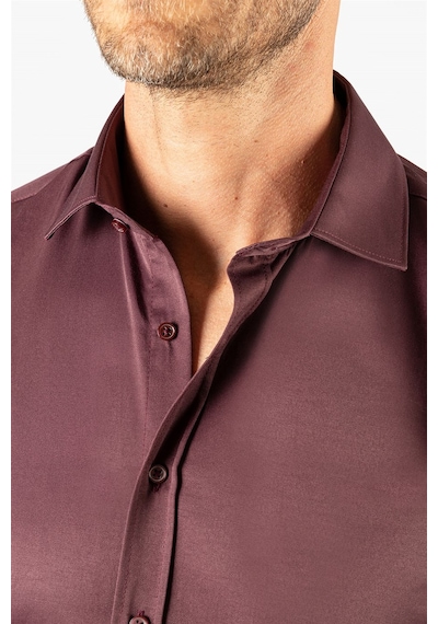 Tudors Modern Slim Fit Düz Saten Erkek Gömlek-23058 Bordo Tudors Modern Slim Fit Düz Saten Erkek Gömlek-23058 Bordo