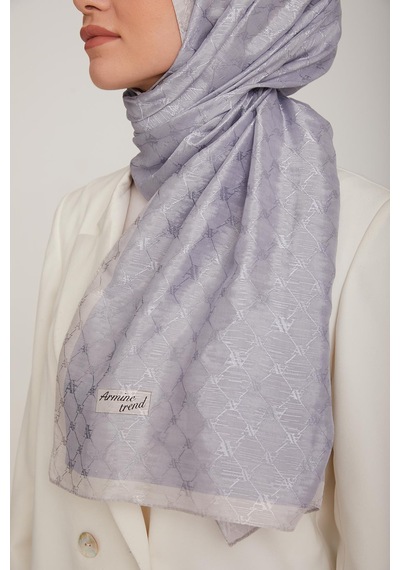 Armine Trend Violet Şal - 1 - Açık Gümüş 68