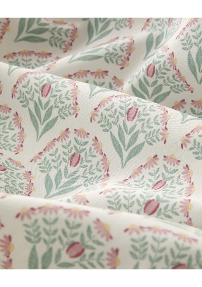 Ornament Petal Kolay Ütülenir Tek Kişilik Nevresim Seti 160x220 Cm Pembe - Yeşil
